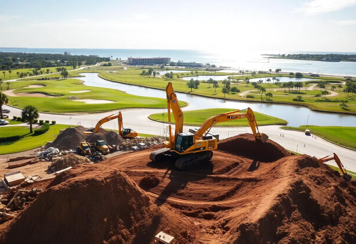 Construction site of Seachase Pointe development in North Myrtle Beach