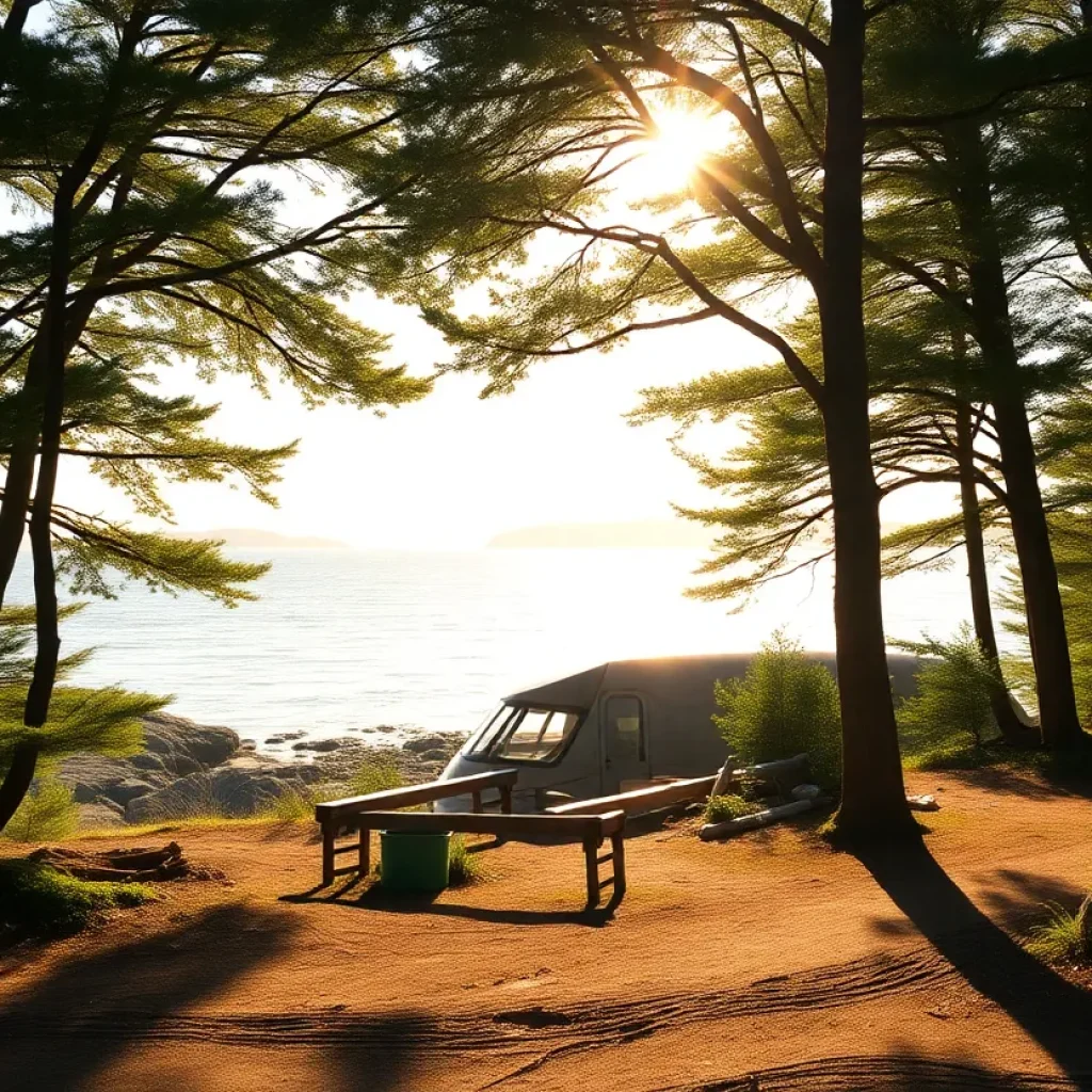 Scenic coastal view of Damariscotta, Maine.