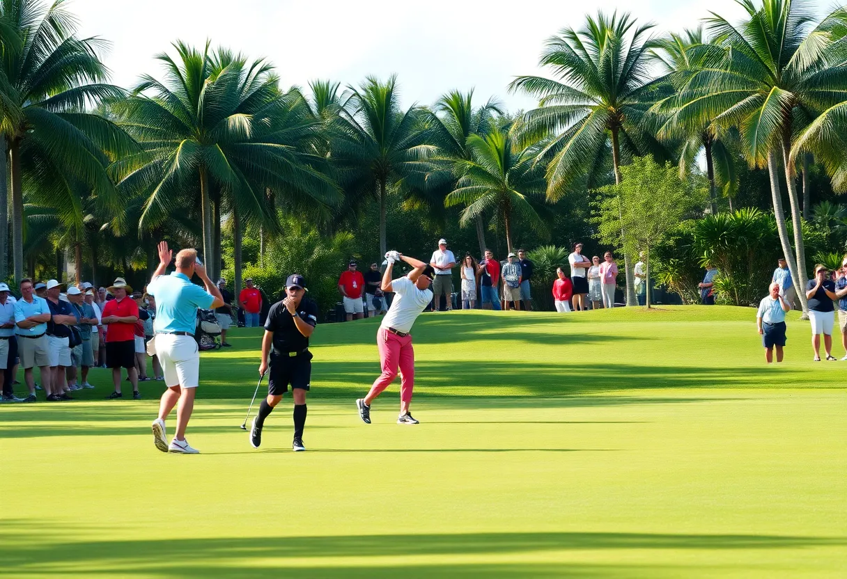 Golfers competing in the Dixie Amateur Tournament in Miami