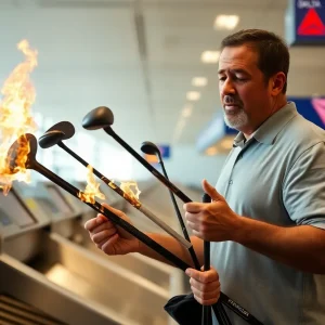 Charred golf clubs from Fort Myers man's travel incident with Delta Air Lines