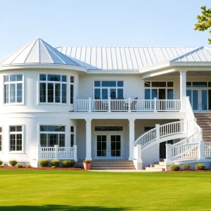 Updated Myrtle Beach Golf Club clubhouse with a fresh exterior.