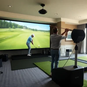 An advanced golf simulator in the Florida Governor's Mansion