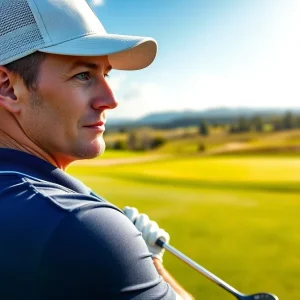 Golfer relaxed and ready to play after overcoming jet lag.