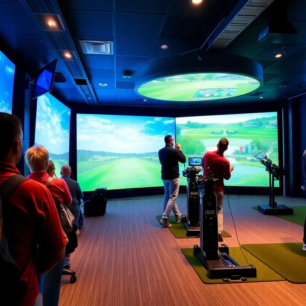 Interior of Golfology Indoor Golf Simulator Lounge in St. Petersburg
