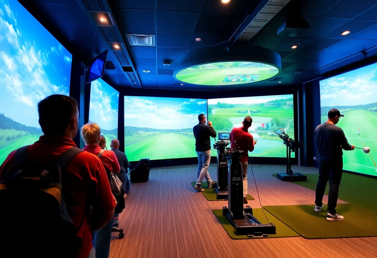 Interior of Golfology Indoor Golf Simulator Lounge in St. Petersburg