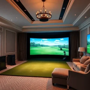 Luxurious golf simulator in the Governor's Mansion