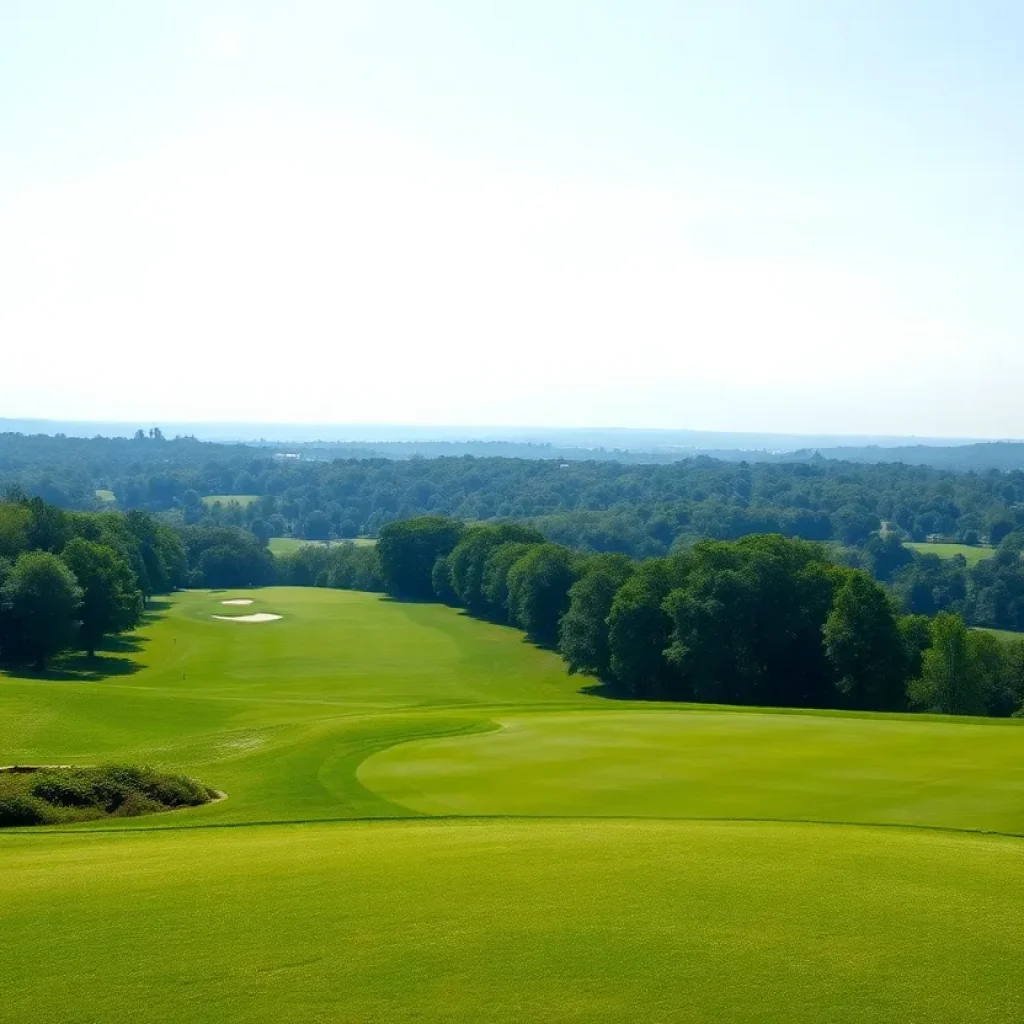 A lush golf course ready for a tournament