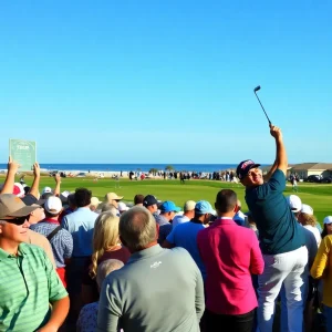 Enthusiastic crowd at Myrtle Beach Classic golf tournament