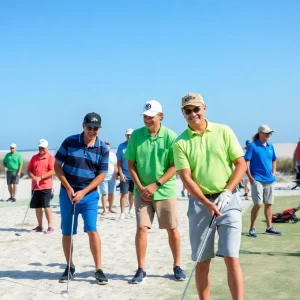 Golfers participating in the Myrtle Beach Golf Championship at a scenic course