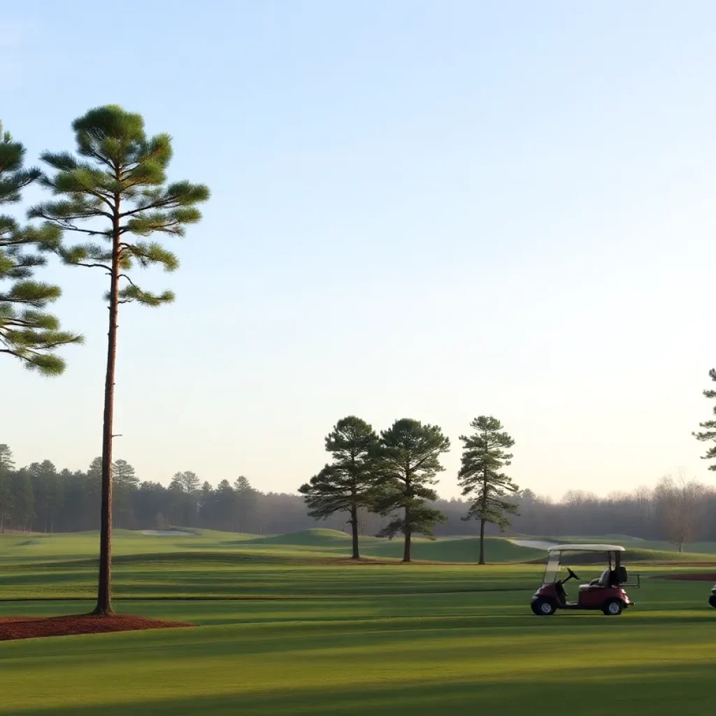 Golf course in Myrtle Beach with Christmas decorations