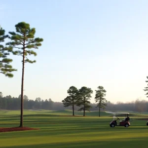 Golf course in Myrtle Beach with Christmas decorations