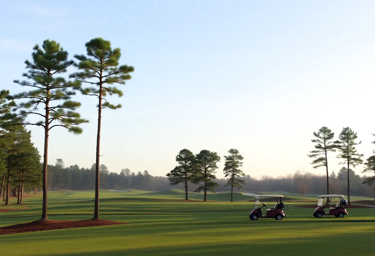 Golf course in Myrtle Beach with Christmas decorations