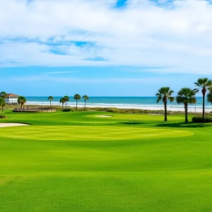 Golfers enjoying a sunny day on a Myrtle Beach golf course