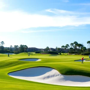 Beautiful view of Myrtle Beach Golf course with renovated bunkers