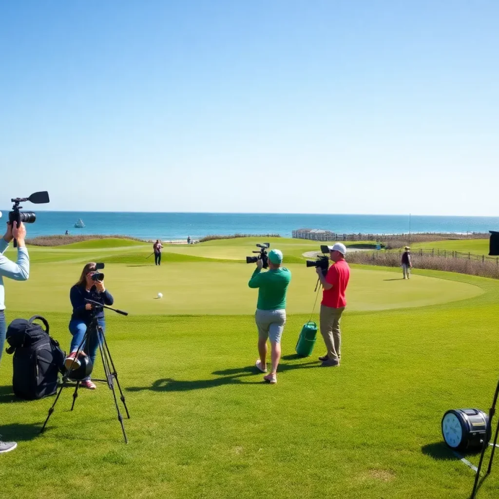 Golf creators filming on a Myrtle Beach golf course