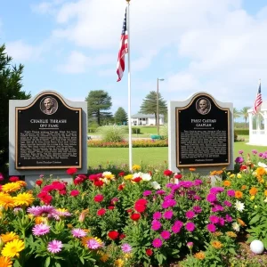 Plaques of Charlie Thrash and Phillip Graham at Myrtle Beach Golf Hall of Fame Garden