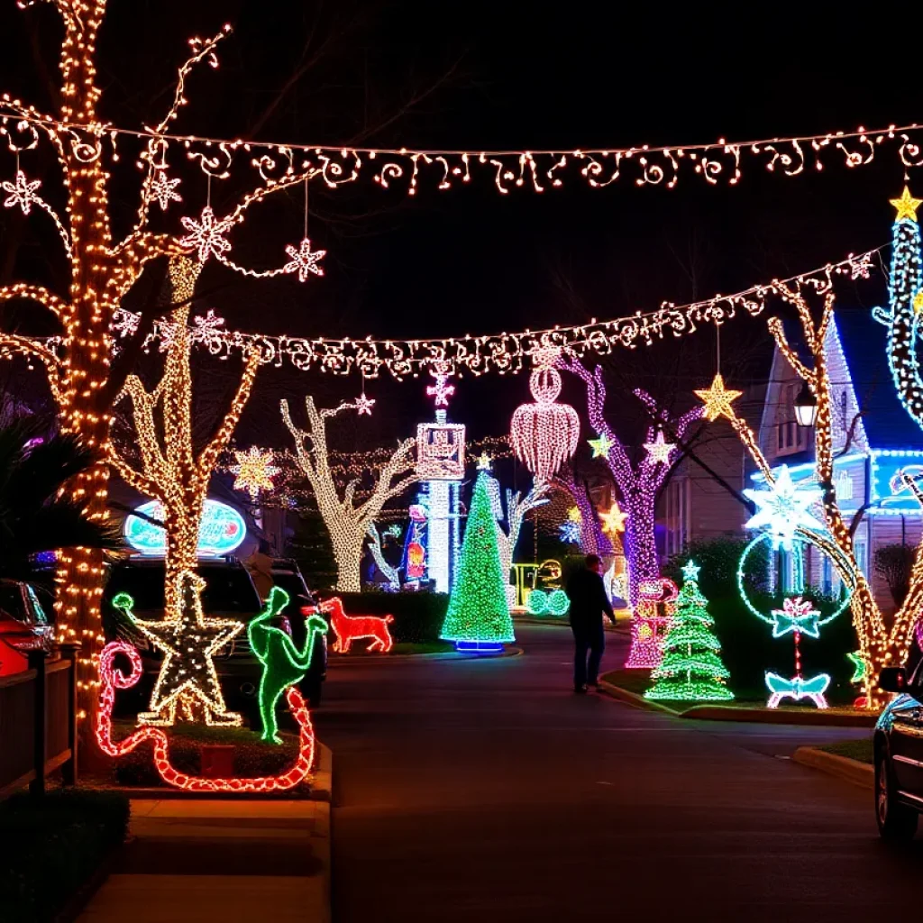 Myrtle Beach neighborhood decorated for the holidays