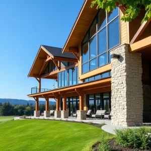 Gorgeous view of the Naples Golf Club clubhouse featuring modern architecture and lush surroundings.