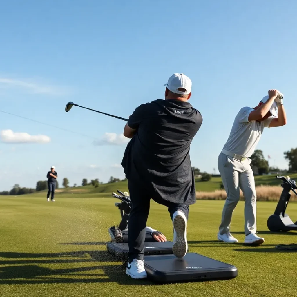 Golfers using new golf drivers on the course