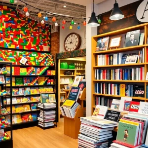 Interior view of Bricks & Minifigs and Our Next Chapter Bookstore