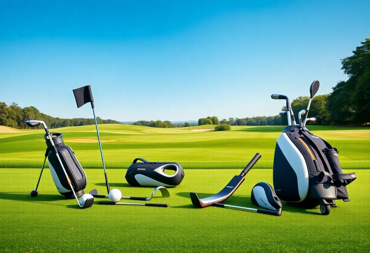 New golf set by Nicklaus Companies and Stix Golf on a golf course