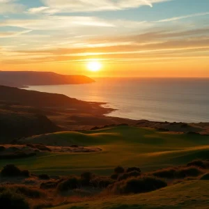 Scenic view of the Old at Leven golf course