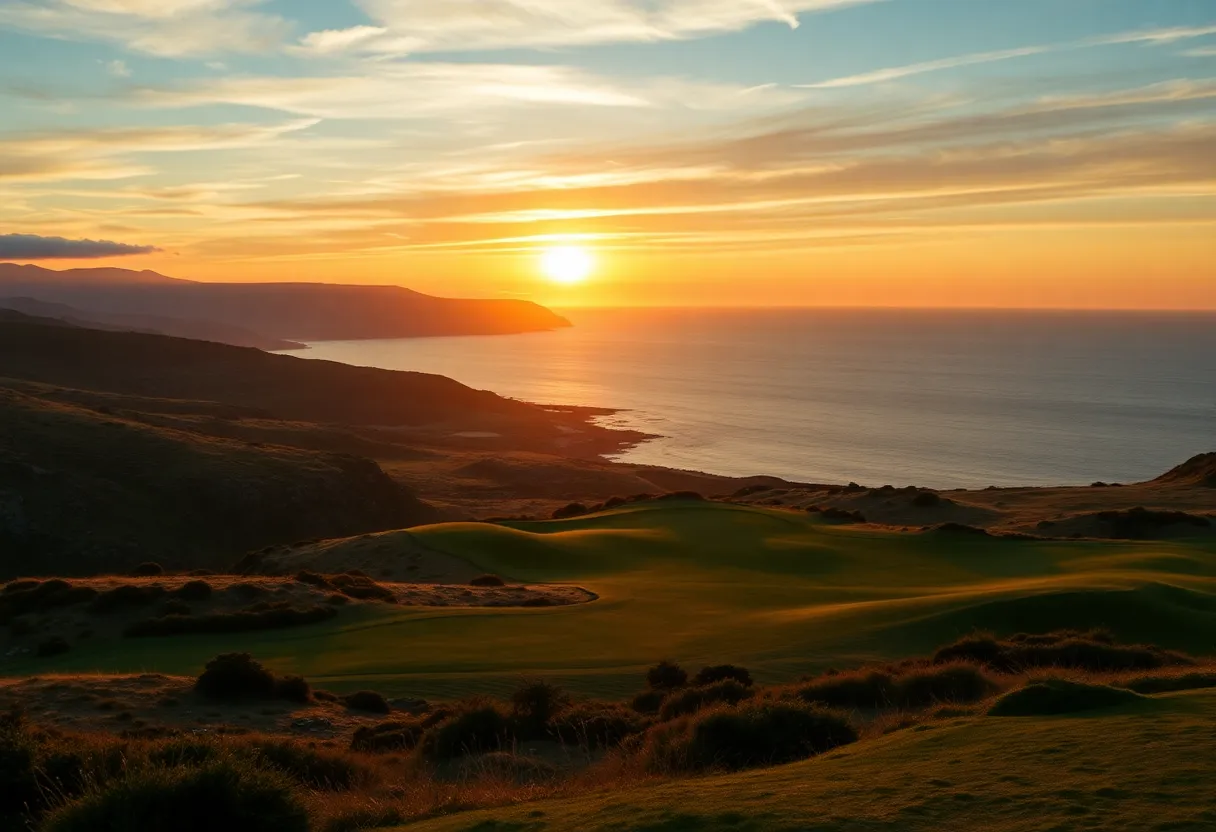 Scenic view of the Old at Leven golf course