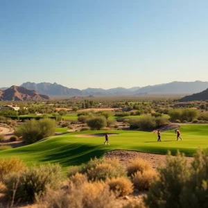 View of Papago Golf Club with golfers in action