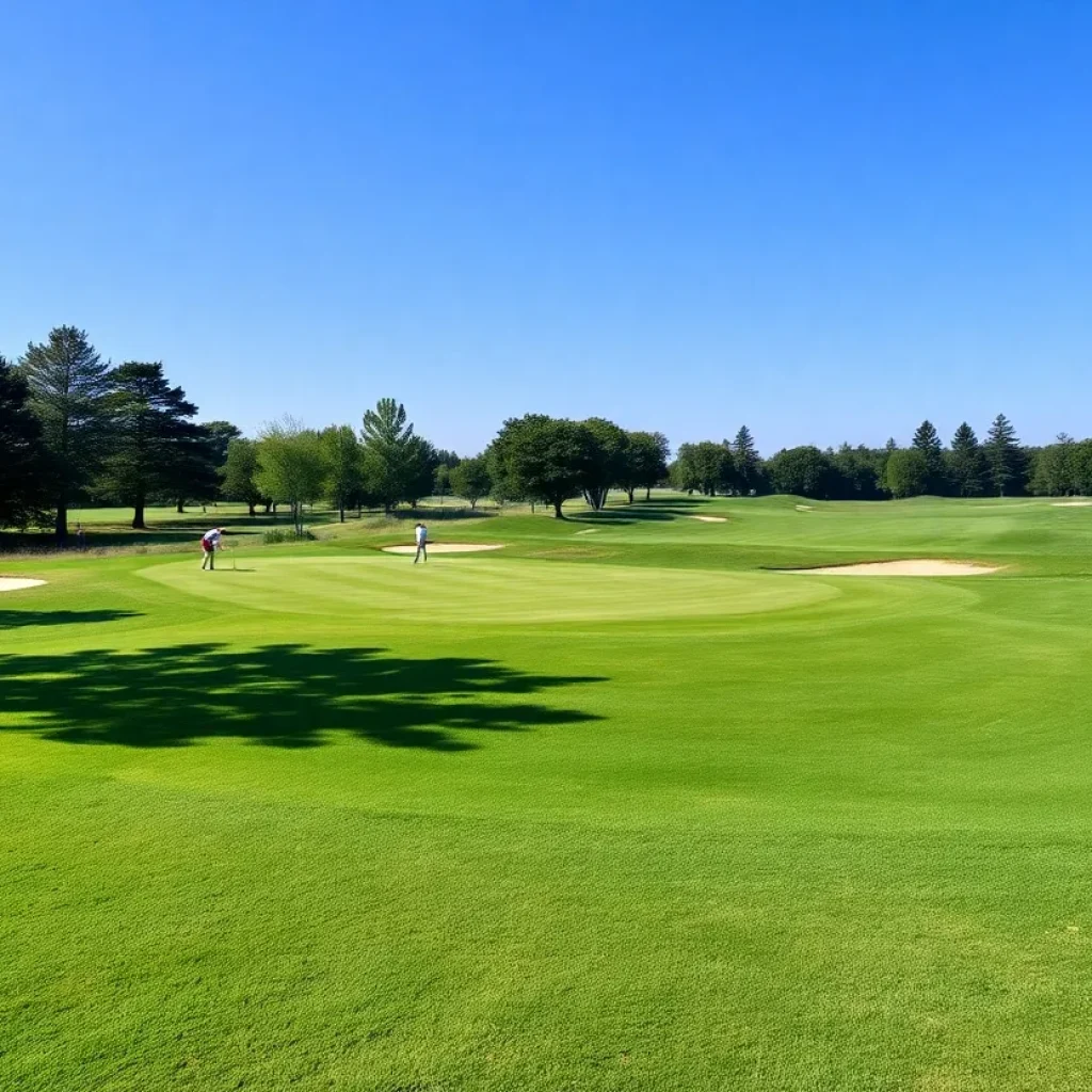 Golfers on a beautifully renovated golf course in the Grand Strand