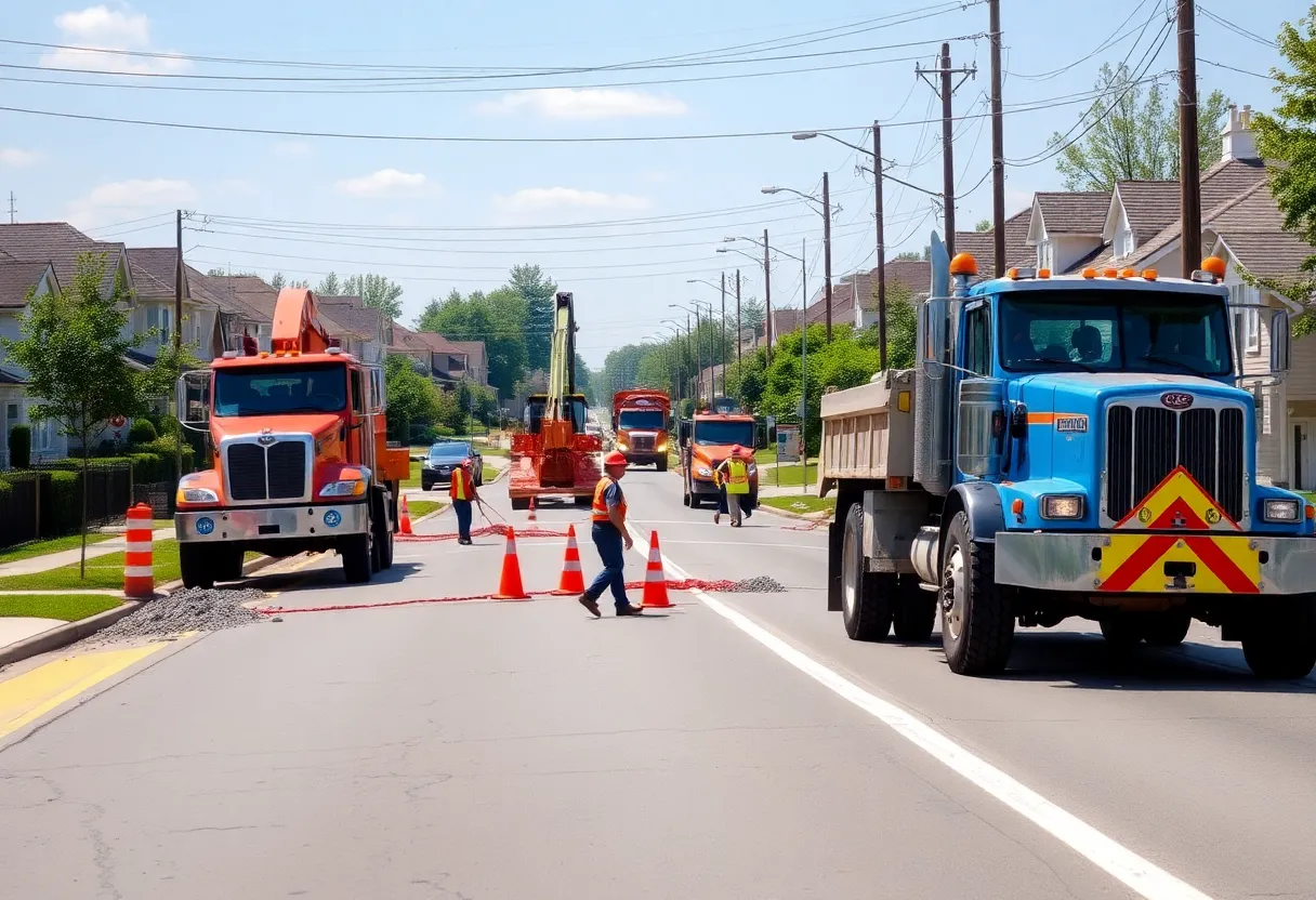 Road construction workers improving roads in Horry County