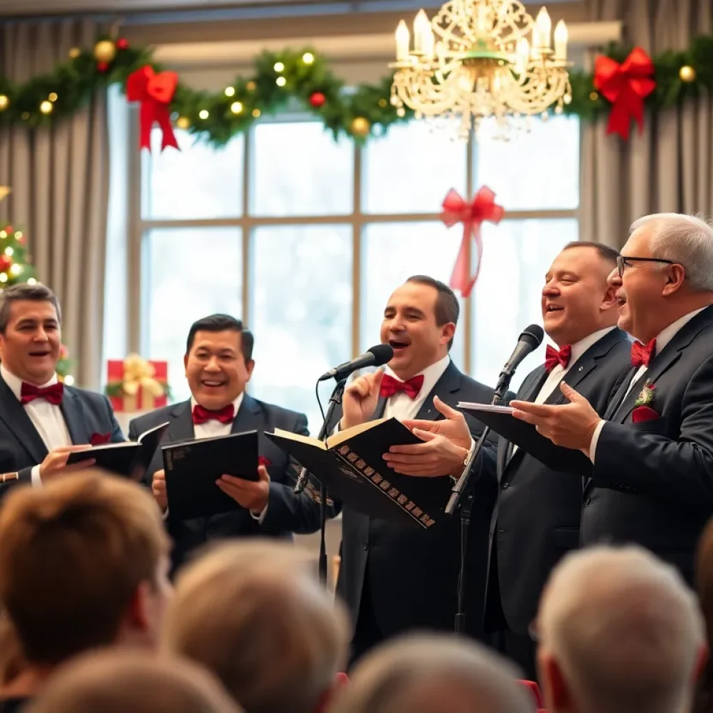 The Overtones performing a Christmas song