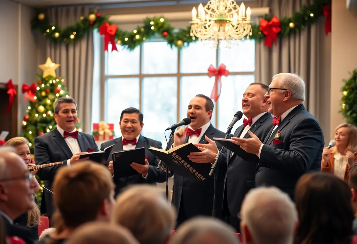 The Overtones performing a Christmas song