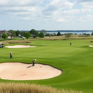 Tidewater Golf Club with ongoing bunker renovations