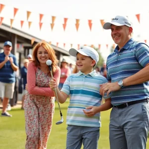 Tiger Woods and Elin Nordegren celebrating at PNC Championship