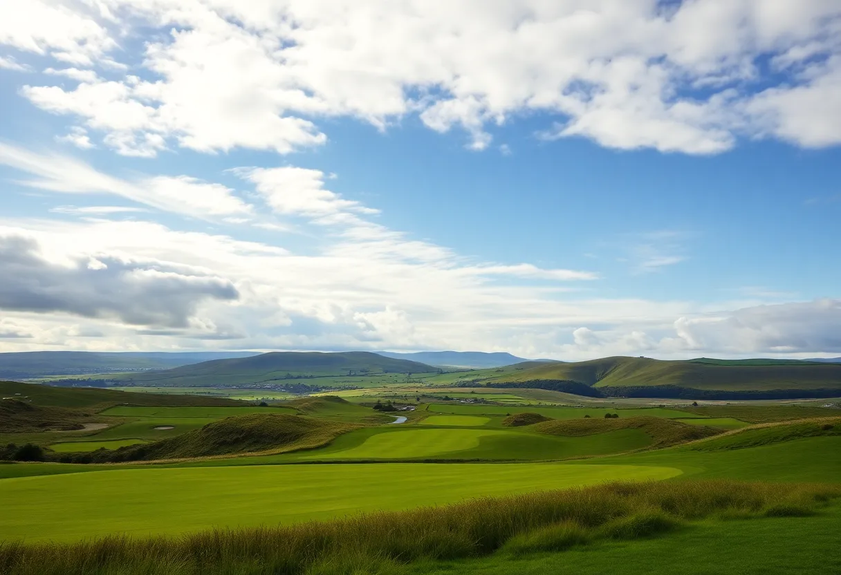 Beautiful landscape of a top golf course in Great Britain or Ireland