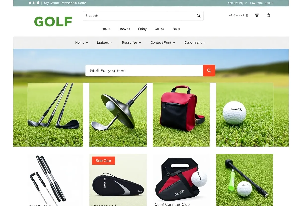 User-friendly online shopping experience for golf beginners.