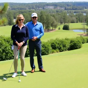 Vanna White and Ryan Seacrest enjoying a round of golf at Myrtle Beach.