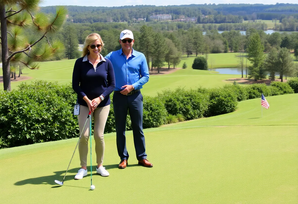 Vanna White and Ryan Seacrest enjoying a round of golf at Myrtle Beach.