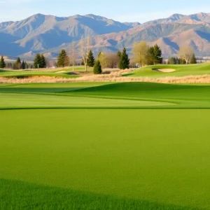 Golf course with warm-season grass under beautiful blue skies