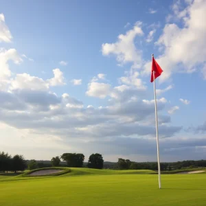 Close-up view of a beautiful golf course