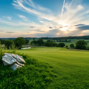 Close Up of a Beautiful Golf Course with Lush Greenery