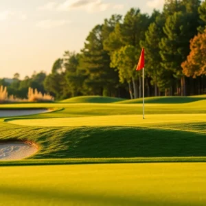 Close-up of a Beautiful Golf Course