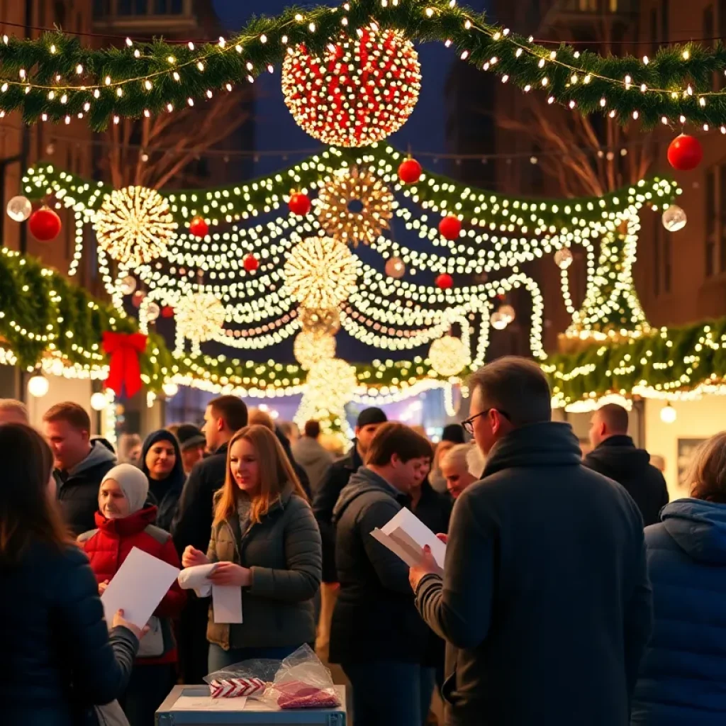 Community members engaging in a Christmas charity event in Aiken