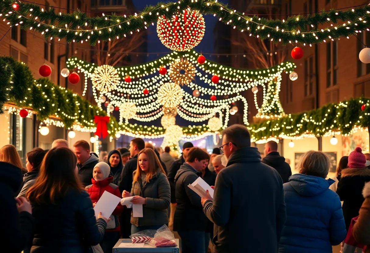 Community members engaging in a Christmas charity event in Aiken