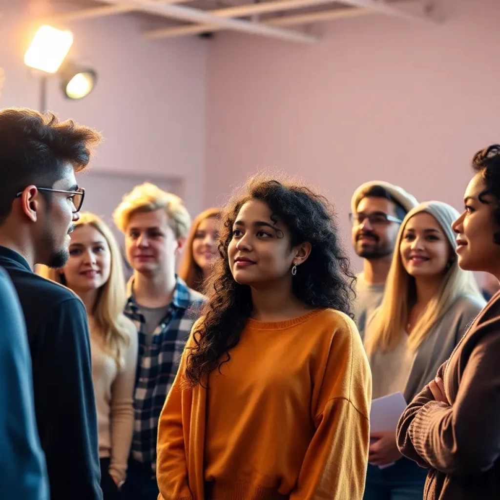 A diverse group of actors participating in a casting call