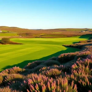 Lush green fields of Berkhamsted Golf Course surrounded by natural vegetation