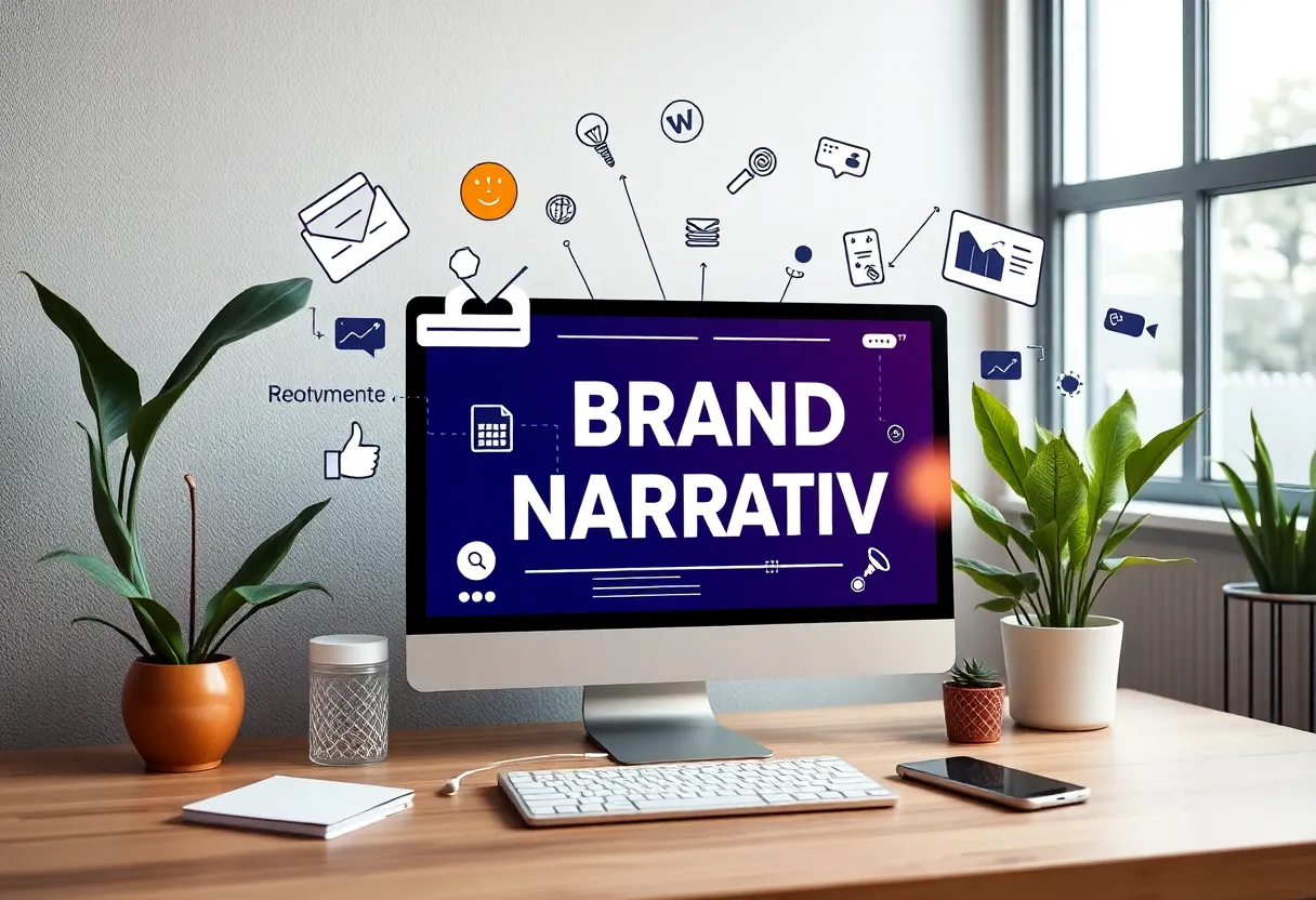 Visual representation of a compelling brand narrative in digital marketing