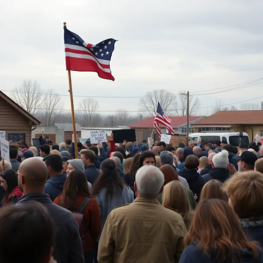 Residents of Conway gathering in protest