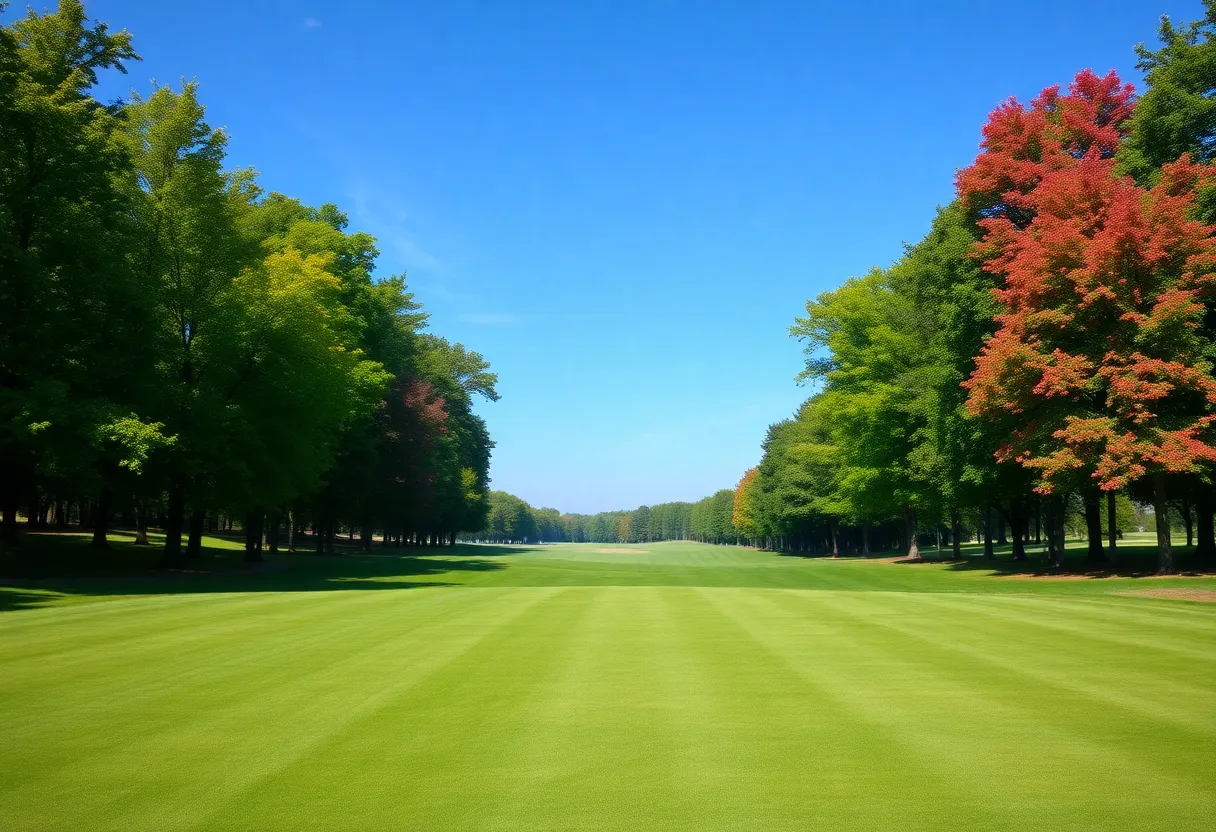 Preparation at Delhi Golf Club for major golf tournament