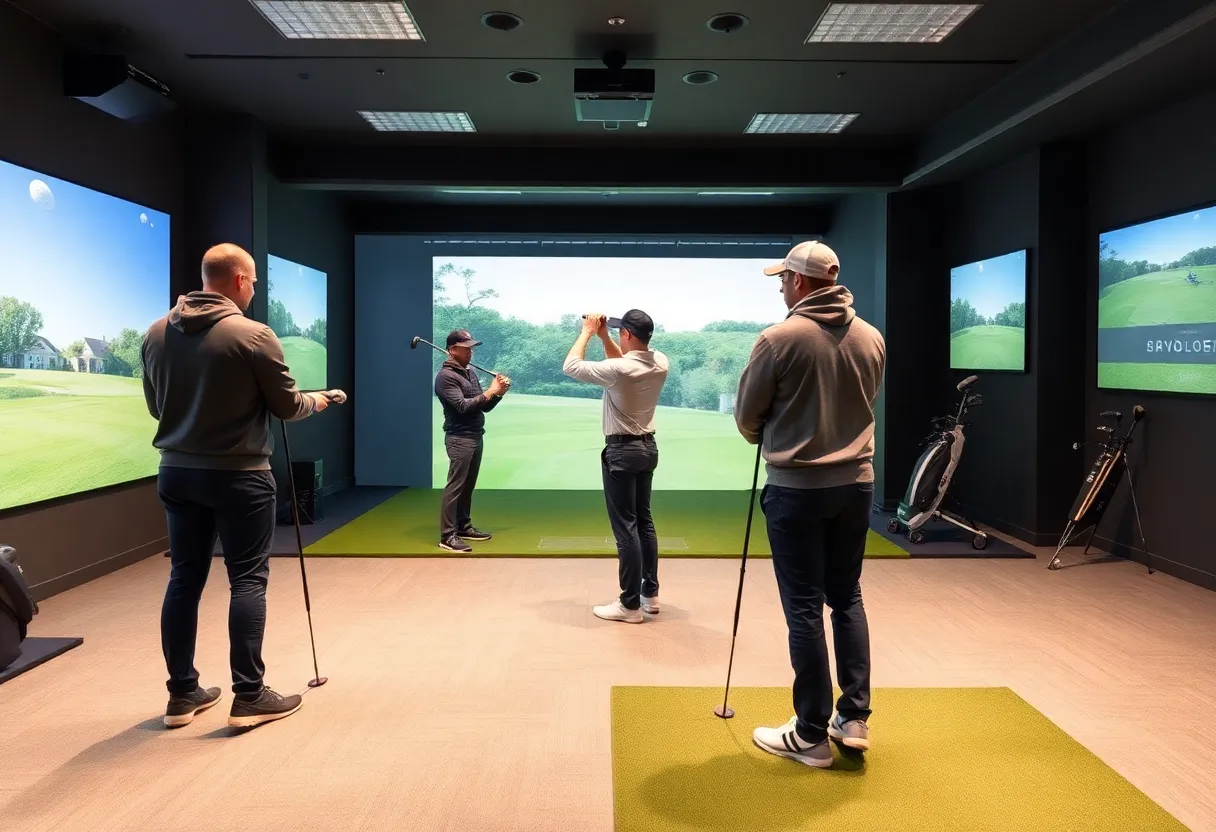 Indoor golf fitting session with Callaway clubs